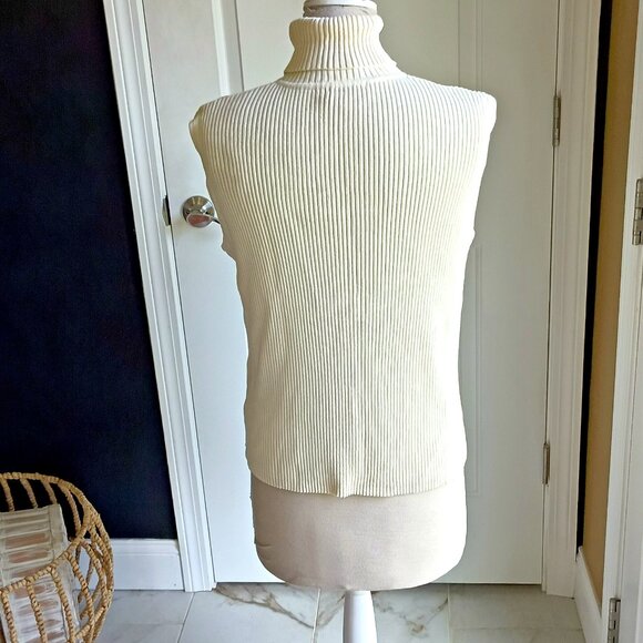 NEW! RIBBED SLEEVELESS TURTLNECK SWEATER SZ XL - Picture 3 of 4
